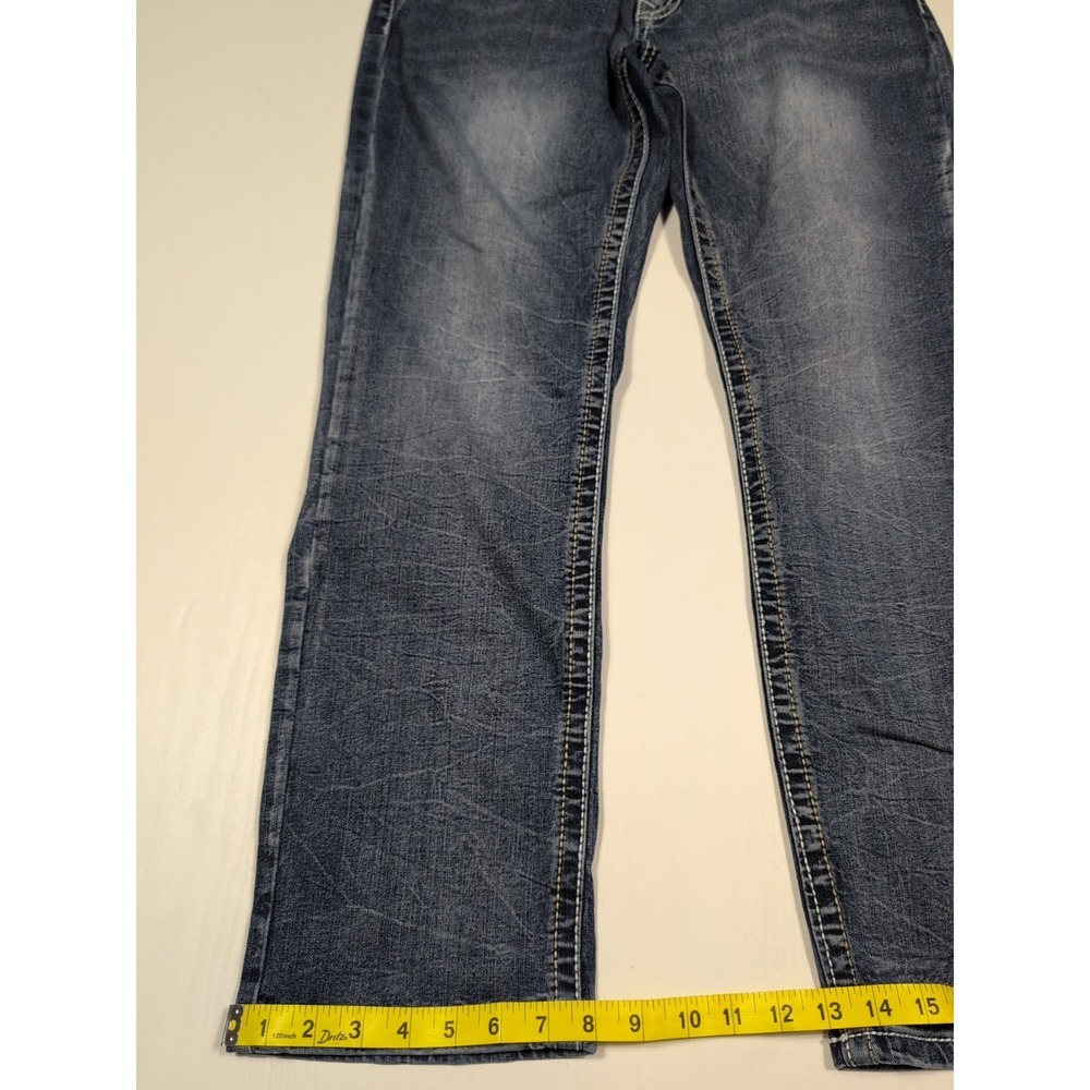 True Luck Men Bootcut Jeans 34x32 Blue Classic Fit Western Denim Pants - Picture 15 of 16